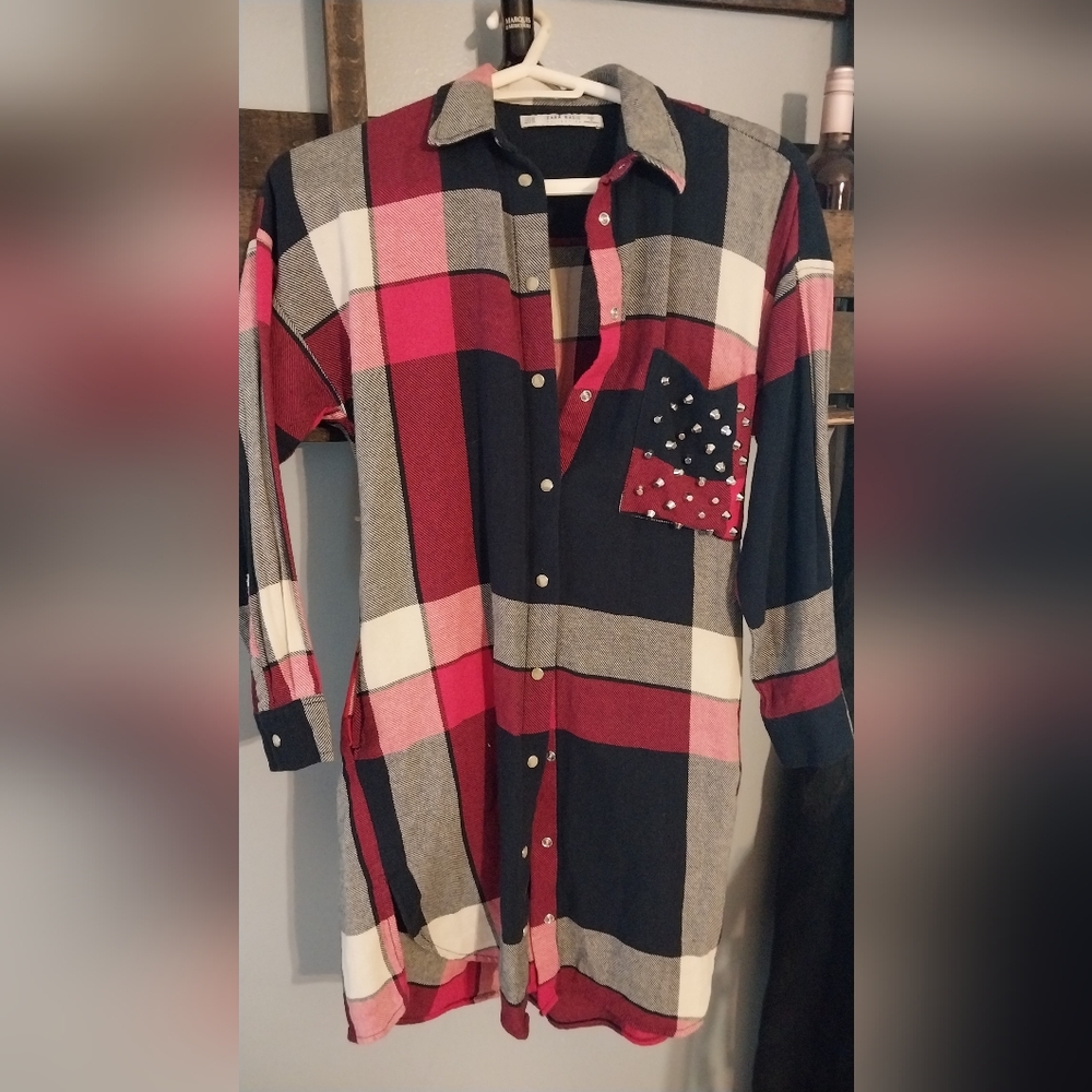 Zara Basic Monochrome Plaid Shirt